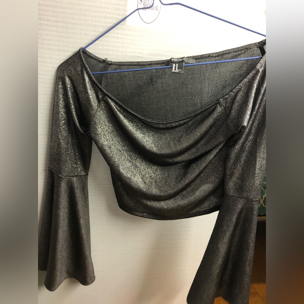 Silver crop top